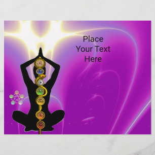 ASCLEPIUS,7 CHAKRAS YOGA LOTUS POSE Rosa Reklamblad