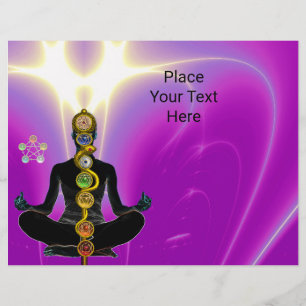 ASCLEPIUS,7 CHAKRAS YOGA LOTUS POSE Rosa Reklamblad