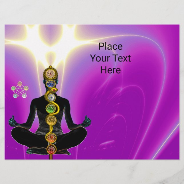 ASCLEPIUS,7 CHAKRAS YOGA LOTUS POSE Rosa Reklamblad (Framsidan)