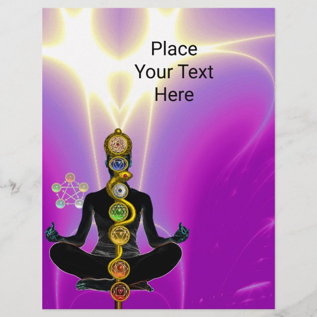 ASCLEPIUS,7 CHAKRAS YOGA LOTUS POSE Rosa Reklamblad (Framsidan)