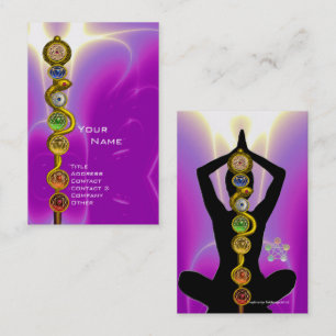 ASCLEPIUS,7 CHAKRAS YOGA LOTUS POSE Rosa Visitkort