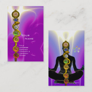ASCLEPIUS,7 CHAKRAS YOGA LOTUS POSE Rosa Visitkort