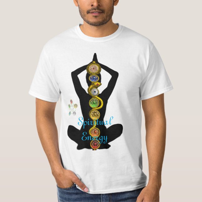 ASCLEPIUS 7 CHAKRAS, YOGA LOTUS POSE T-SHIRT (Framsida)
