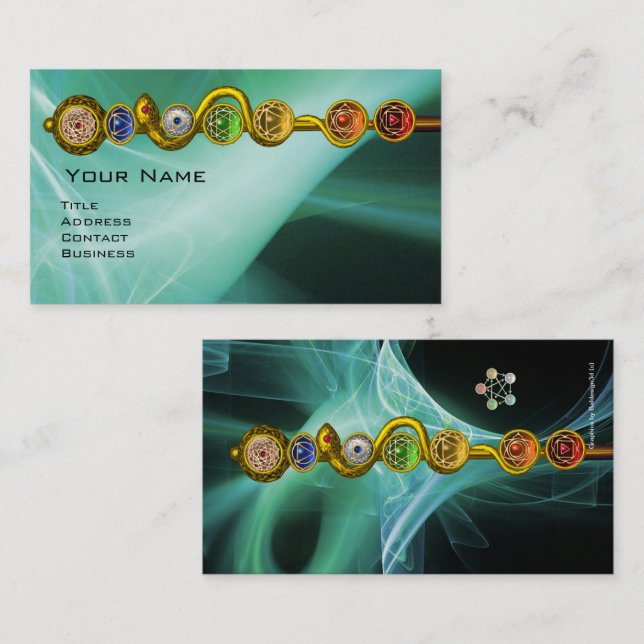 ASCLEPIUS,7 KAKRAS,YOGA,ANDLIG ENERGI VISITKORT (Fram/baksida)