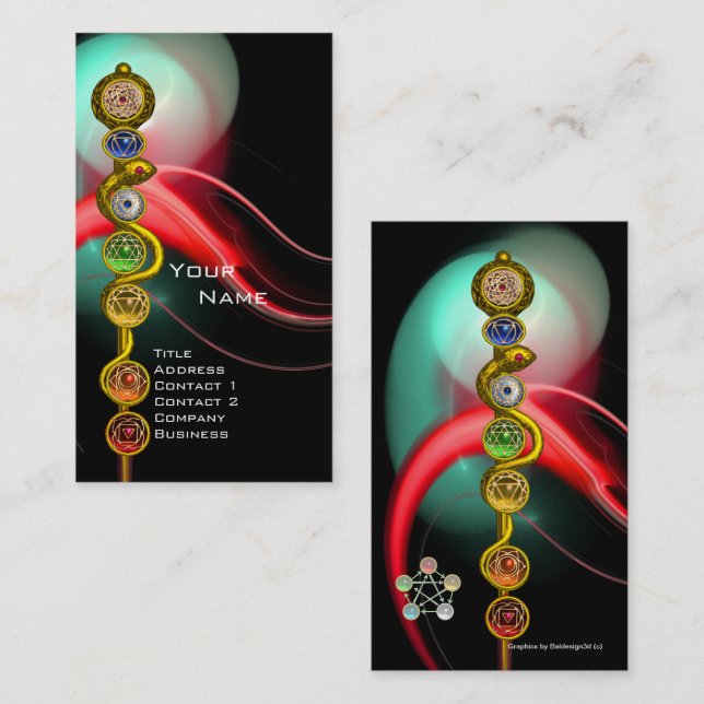 ASCLEPIUS,7 KAKRAS,YOGA,ANDLIG ENERGI VISITKORT (Fram/baksida)