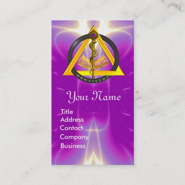 ASCLEPIUS DENTIST TANDVÅRD MONOGRAM PEARL VISITKORT (Framsida)