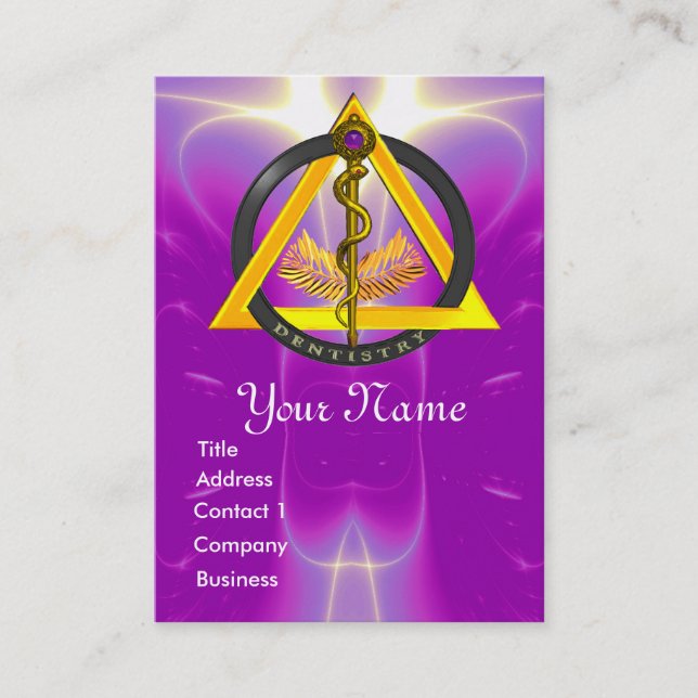 ASCLEPIUS DENTIST TANDVÅRD MONOGRAM VISITKORT (Framsida)