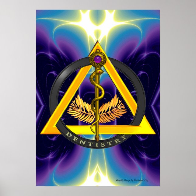 ASCLEPIUS DENTIST TANDVÅRD SYMBOL POSTER (Framsidan)