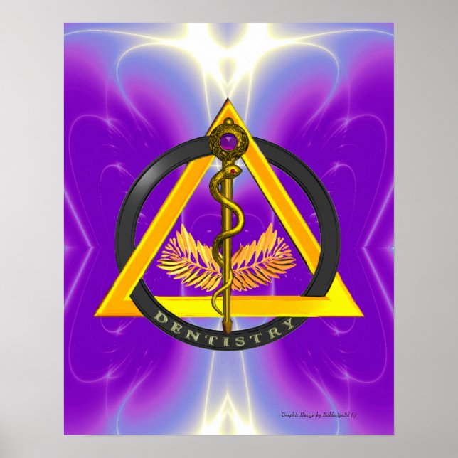 ASCLEPIUS DENTIST TANDVÅRD SYMBOL POSTER (Framsidan)