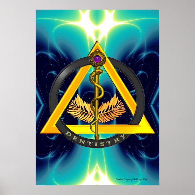 ASCLEPIUS DENTIST TANDVÅRD SYMBOL POSTER (Framsidan)