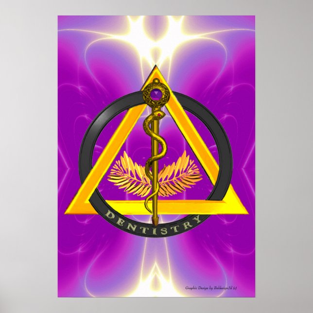 ASCLEPIUS DENTIST TANDVÅRD SYMBOL POSTER (Framsidan)