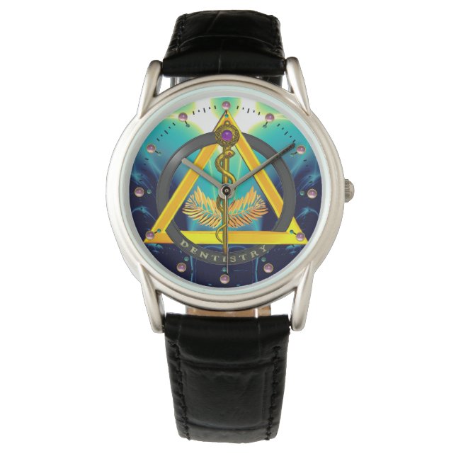 ASCLEPIUS DENTIST TANDVÅRD SYMBOL, Teal Armbandsur (Framsida)