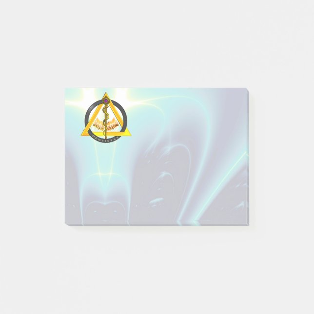ASCLEPIUS DENTIST TANDVÅRD SYMBOL Teal Post-it Block (Framsida)