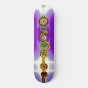 ASCLEPIUS MED 7 KAKRAS, ANDLIG ENERGI SKATEBOARD BRÄDA 19,5 CM