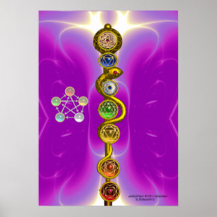 ASCLEPIUS STAV 7 CHAKRA, YOGA, ANDLIG ENERGI POSTER