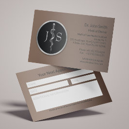Asclepius stav Klassisk Ädel Silver Medicinsk Tidsbeställning Kort