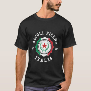 Ascoli Piceno Italien Flagga Badge T Shirt
