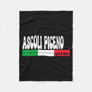 Ascoli Piceno Stad Italia Vintage Italien Flagga T Fleecefilt