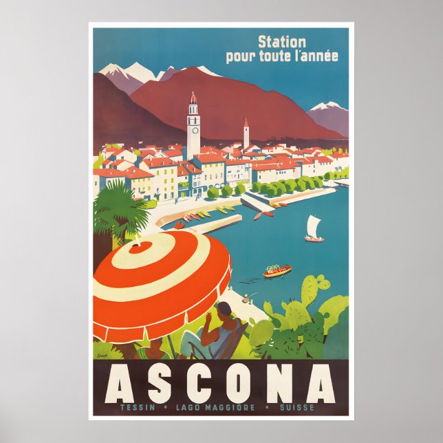 Ascona Resoraffisch Schweiz Konst Schweizpresent Poster (Framsidan)