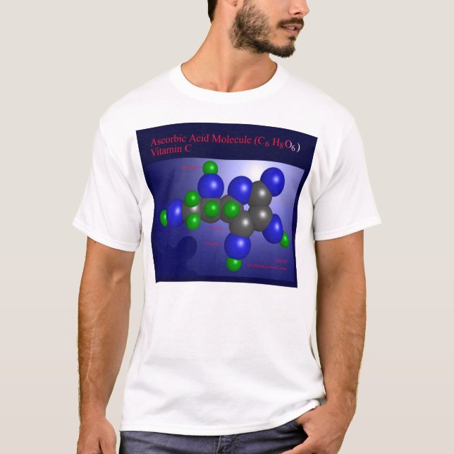 Ascorbic syrlig molekyl (bekläda), t-shirt (Framsida)
