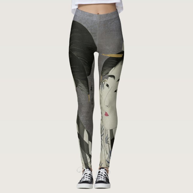 Ase O Fuku Onna japanska konstverk Leggings (Framsida)