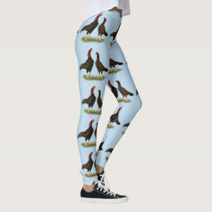 Aseel svart röda höns leggings