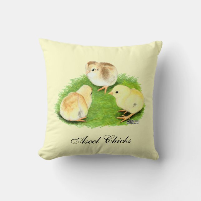 Aseel Wheaten Kycklingar Kudde (Framsida)