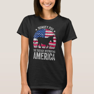 Åseldammar Sjukdomen som Förstör Amerika Usa Flagg T Shirt