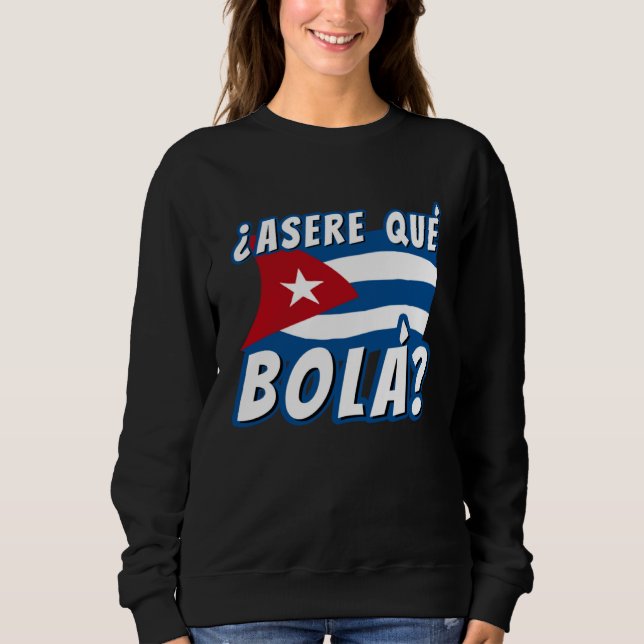 Asere Que Bola Cuban Havana Cuba Cuban Flag  Baseb T Shirt (Framsida)