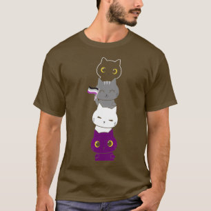 Aseuality Flagga Animal Cat Ace Pride Demiseual T Shirt