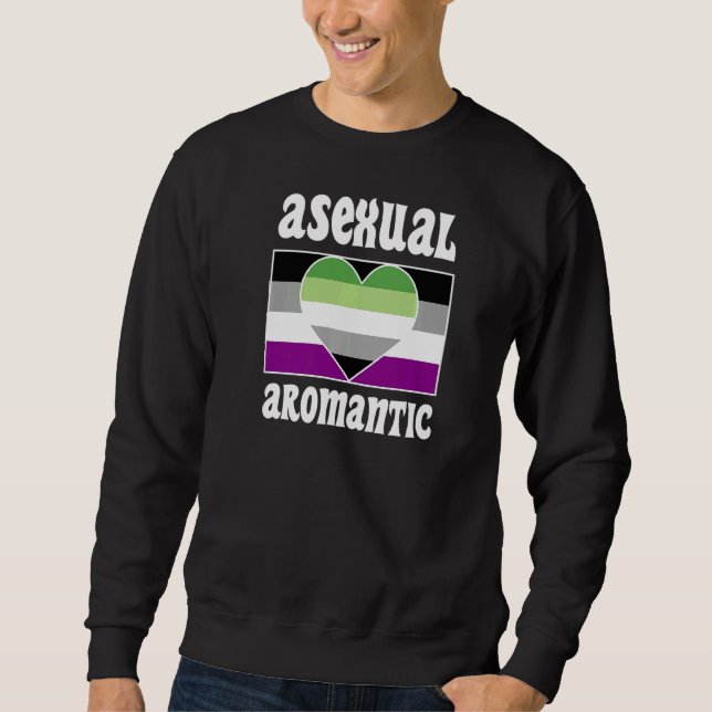 Asex Aromantic Pride Flagga Cute Ace Aestthetic Lång Ärmad Tröja (Framsida)