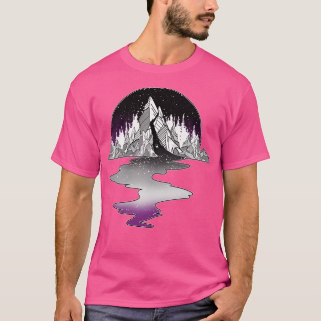 Asex Flagga Mountain River T Shirt (Framsida)