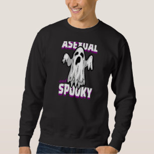 Asex och Spooky Cute Ace Ghost Halloween Lång Ärmad Tröja