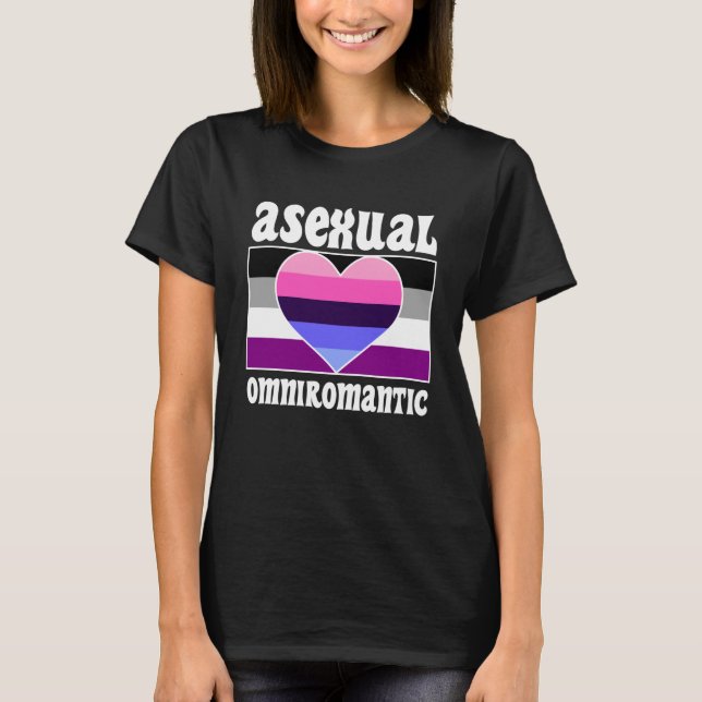 Asex Omniromantic Pride Flagga Cute Aestheti T Shirt (Framsida)