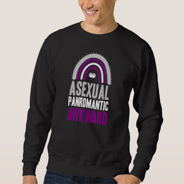 Asex Panromantic Awkward Asexuellt Pride Bohemian Lång Ärmad Tröja (Framsida)