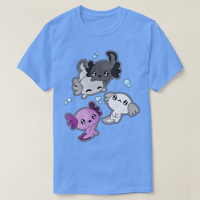 ASexal Axolotl HBT-Pride Flagga T Shirt (Design framsida)