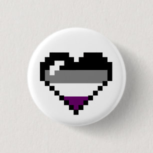 Asexual 8-Bet Retro pridehjärta Knapp