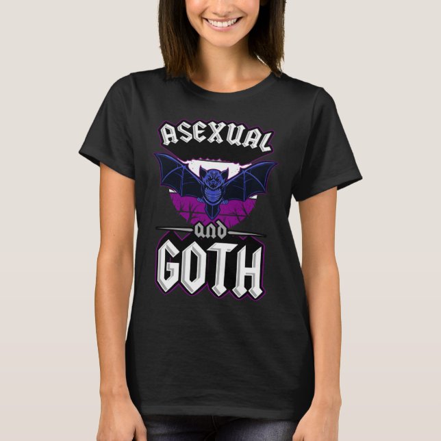 Asexual And Goth Gothic Emo Bat Pride LGBTQ Hallow T Shirt (Framsida)
