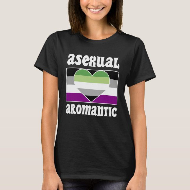 Asexual Aromantic Pride Flag Cute  Ace Aesthetic T Shirt (Framsida)
