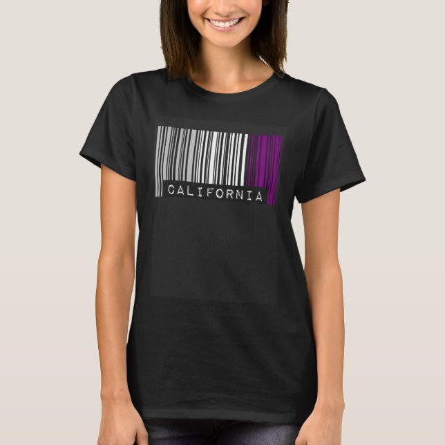 Asexual Barcode Pride California Cute Ace Aestheti T Shirt (Framsida)