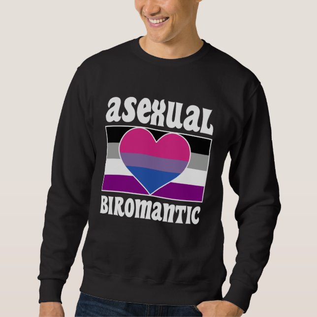 Asexual Biromantic Pride Flag Cute  Ace Aesthetic Lång Ärmad Tröja (Framsida)