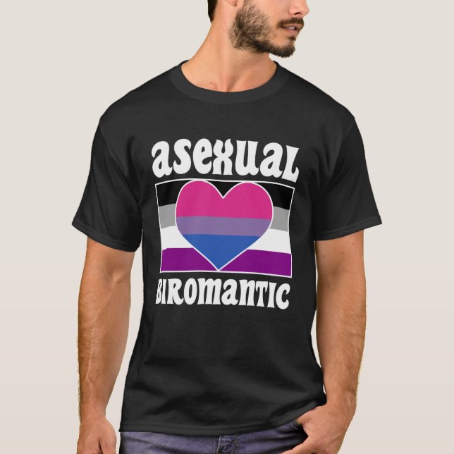 Asexual Biromantic Pride Flag Cute  Ace Aesthetic T Shirt (Framsida)