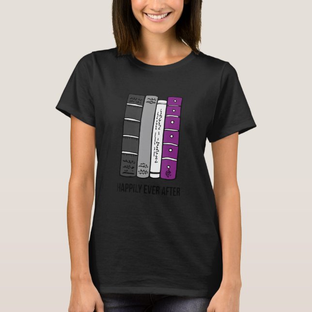 Asexual Bookworm Ace Pride Book Lover Proud Asexua T Shirt (Framsida)