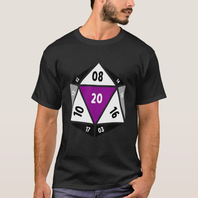 Asexual D20 Dice Ace Pride LGBTQ Gender Equality G T Shirt (Framsida)