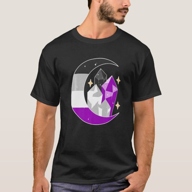 Asexual Flag Cresent Moon Diamond Asexual Pride Lg T Shirt (Framsida)