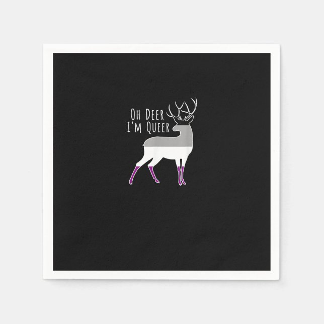 Asexual Flag Oh Deer Queer Pride Funny LGBT Design Pappersservett (Framsidan)