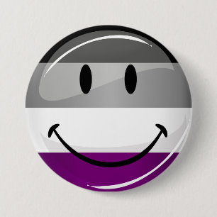 Asexual flagga för lycklig runda knapp