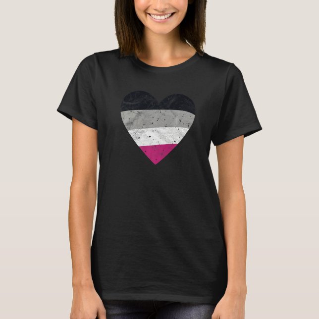Asexual Heart with Ace Flag  Asexuality Pride Mont T Shirt (Framsida)