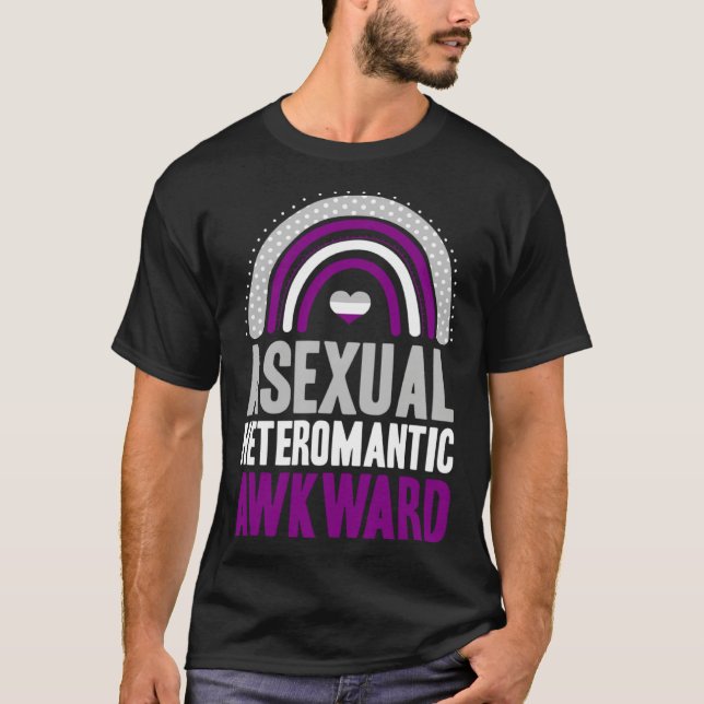 Asexual Heteroromantic Awkward Asexual Pride Bohem T Shirt (Framsida)