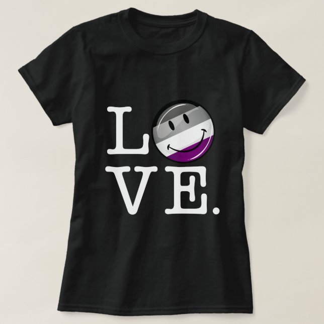 Asexual kärlekprideflagga t-shirt (Design framsida)